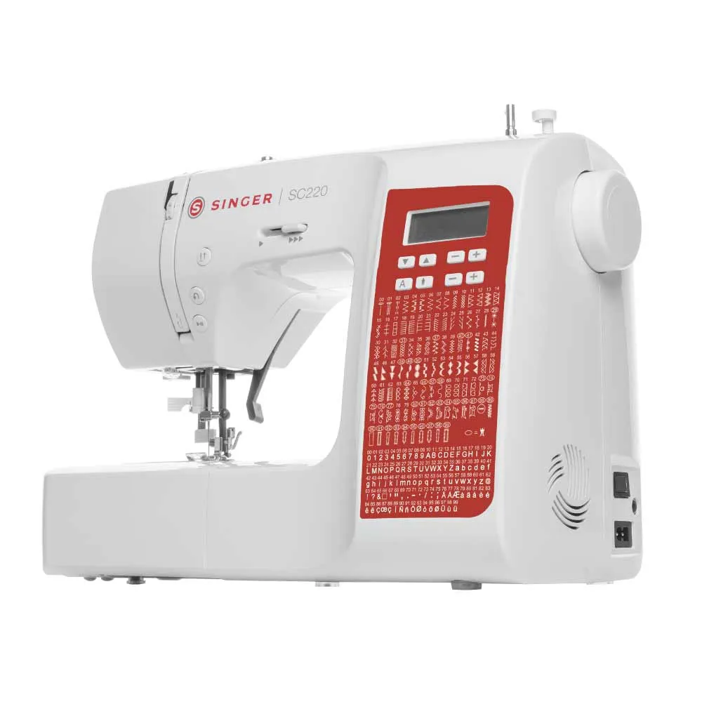 SINGER SC220 symaskin, 200 s&ouml;mmar, r&ouml;d/vit
