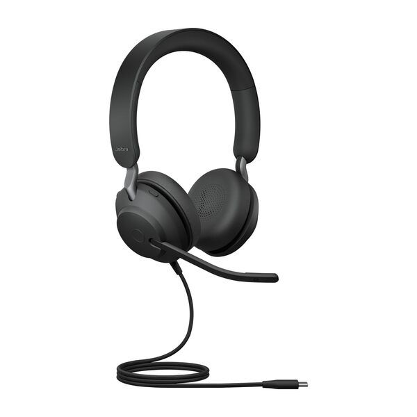 Jabra Evolve2 40 SE USB-C UC Stereo Headset with carrying pouch, Black