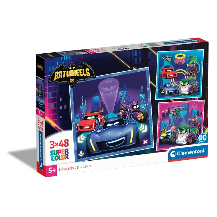 3x48 pcs Puzzles Kids Batwheels