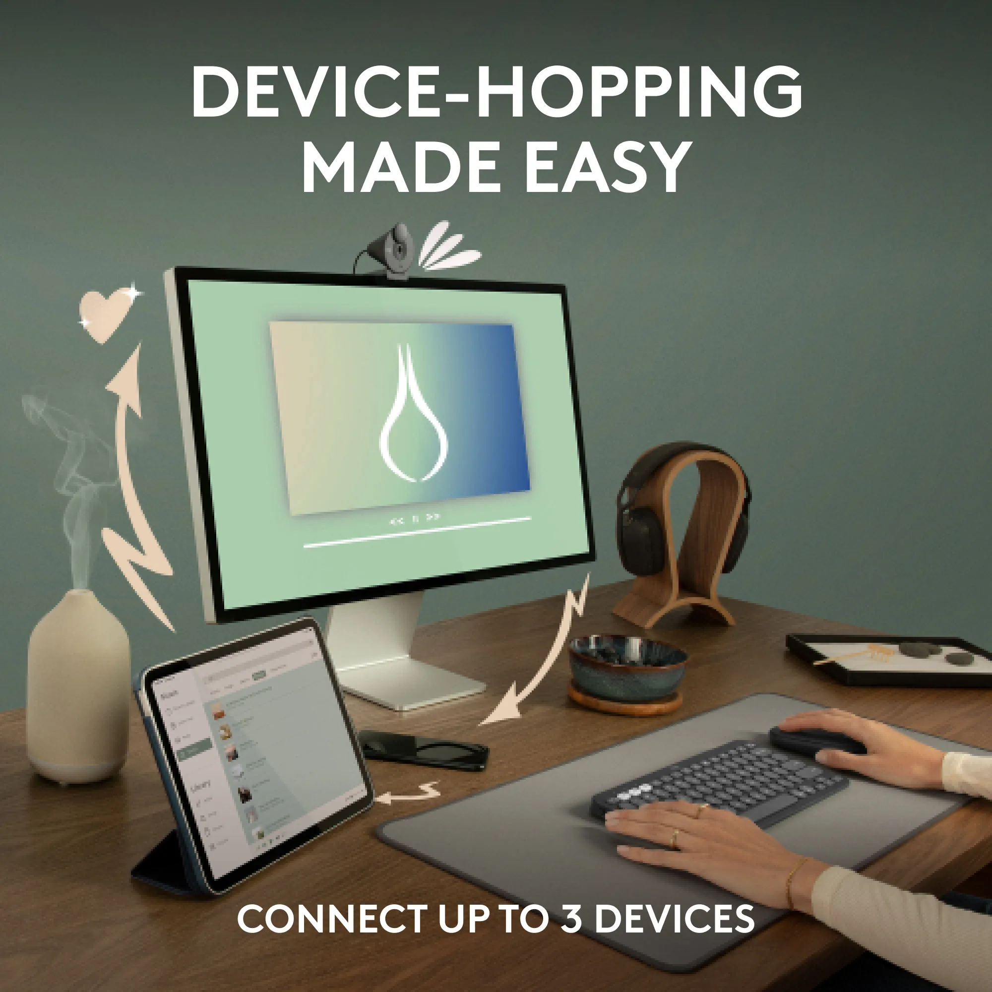 Logitech Pebble Mouse 2 M350s tr&aring;dl&ouml;s mus, grafit