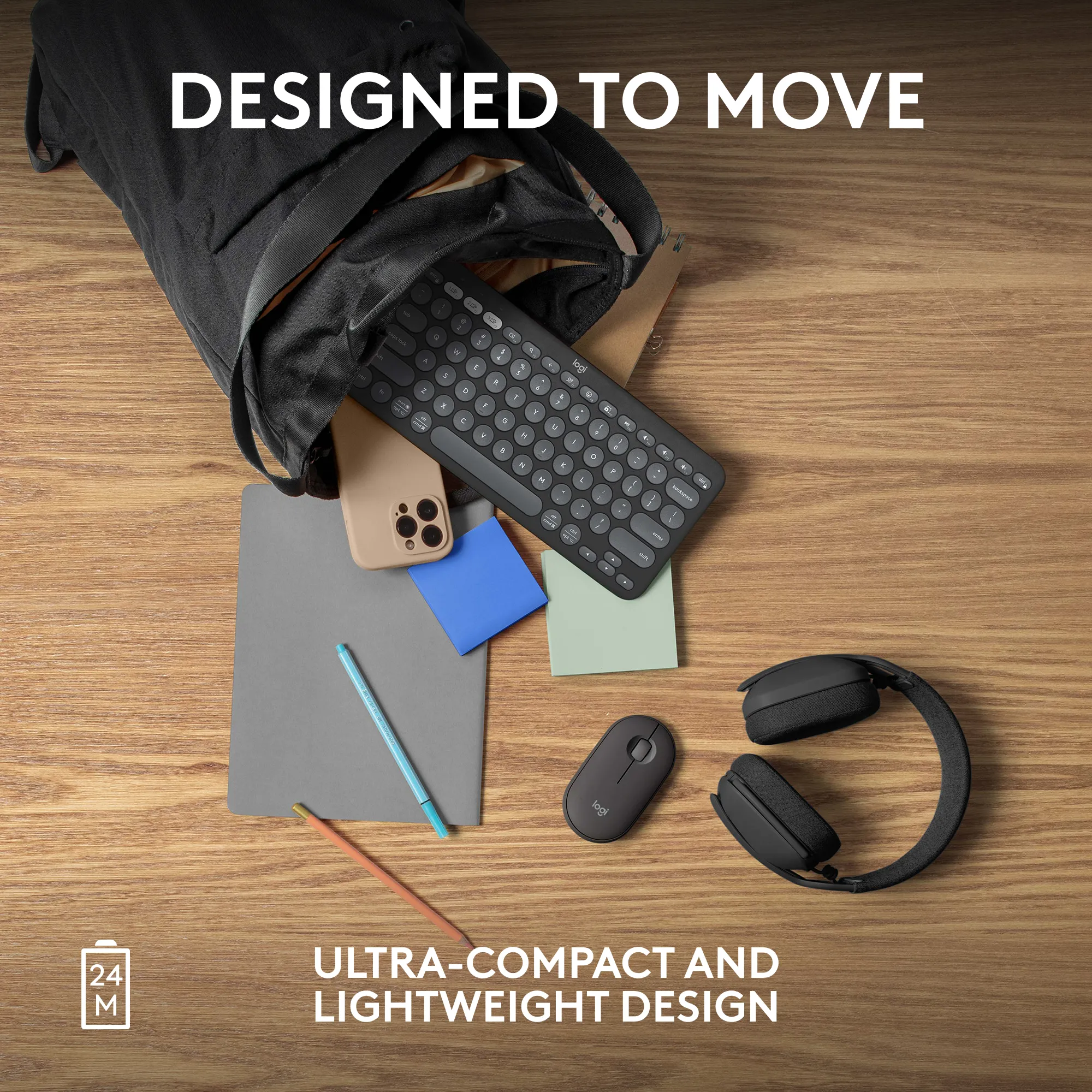 Logitech Pebble 2 M350s - tr&aring;dl&ouml;s mus, grafit