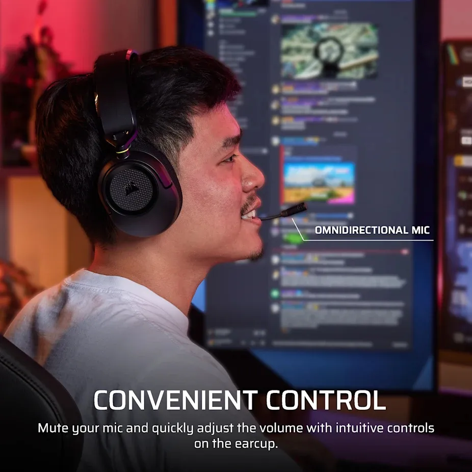 Corsair HS35 v3 gaming headset, svart