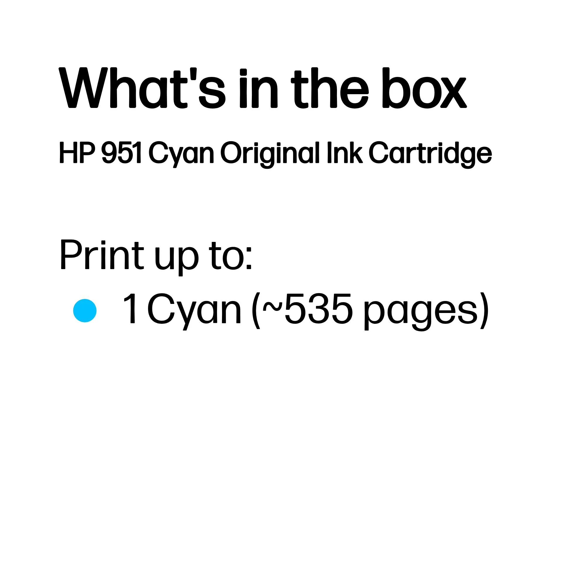 HP 951 ink cartridge, 8.5 ml, Cyan