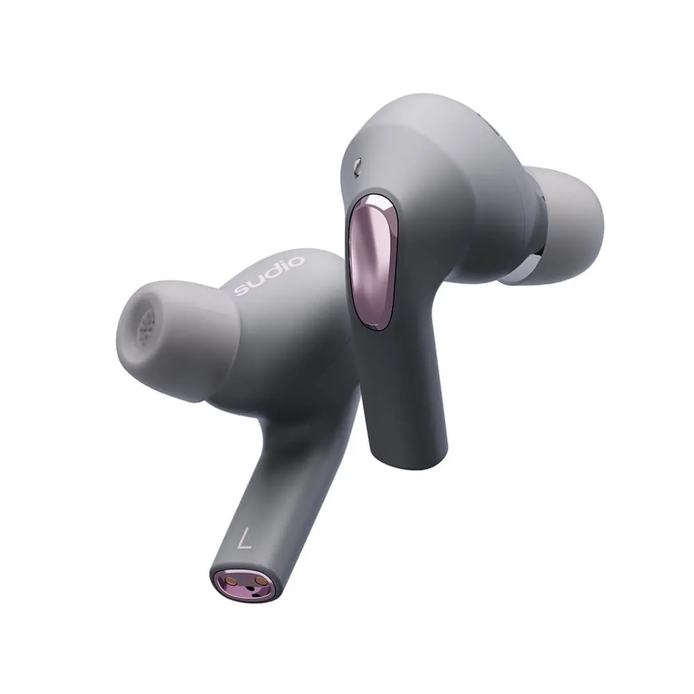 Sudio E2 True Wireless ANC - wireless earbuds, slate grey