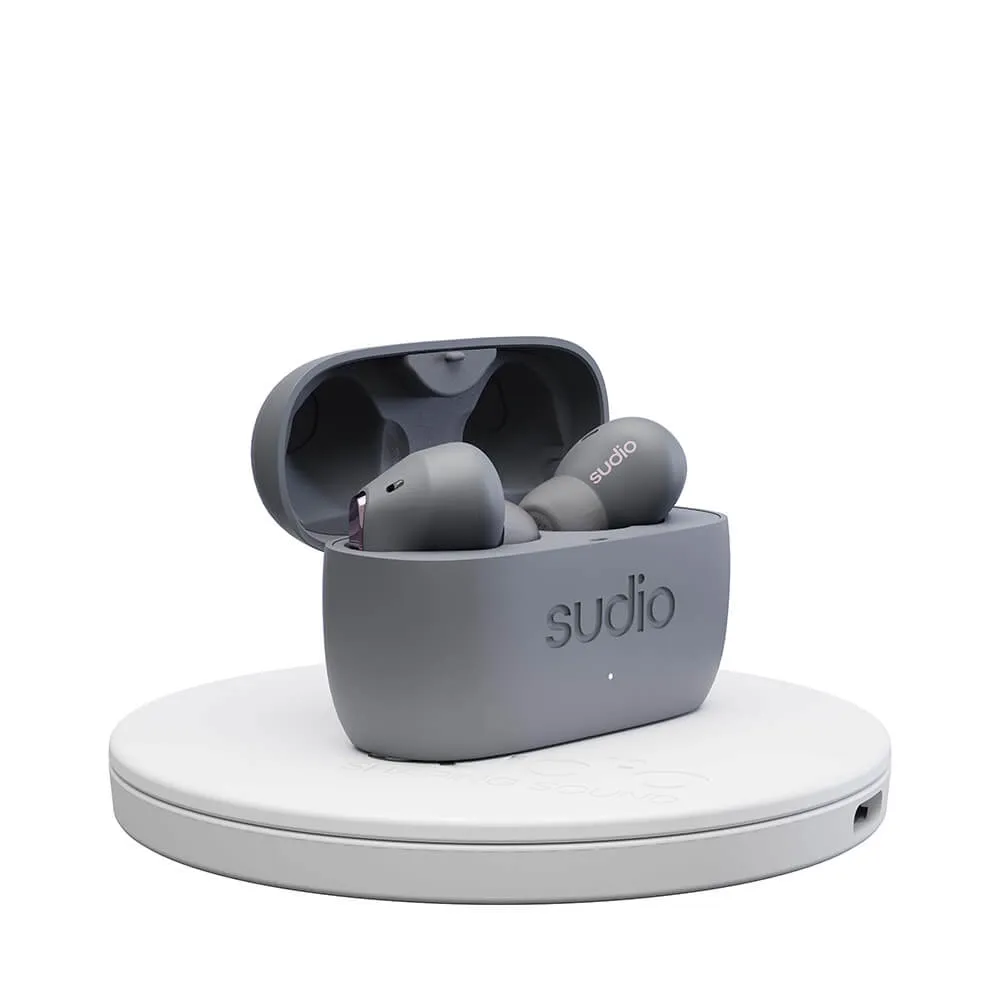 Sudio E2 True Wireless ANC - wireless earbuds, slate grey