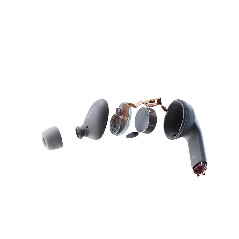 Sudio E2 Wireless Earbuds, Slate Grey