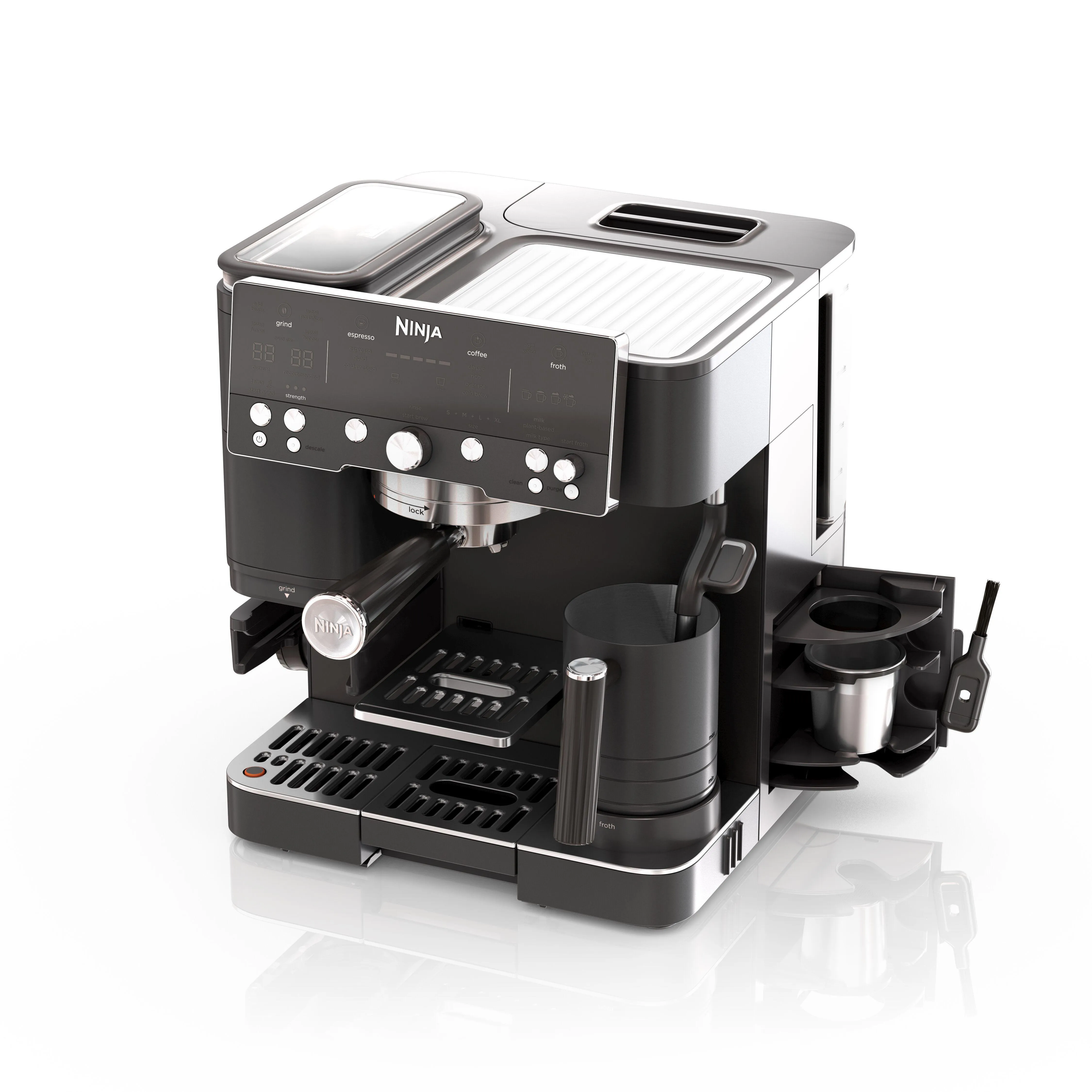 Ninja Luxe Caf&eacute; Premier ES601EUBK manuell espressomaskin, svart, rostfritt st&aring;l