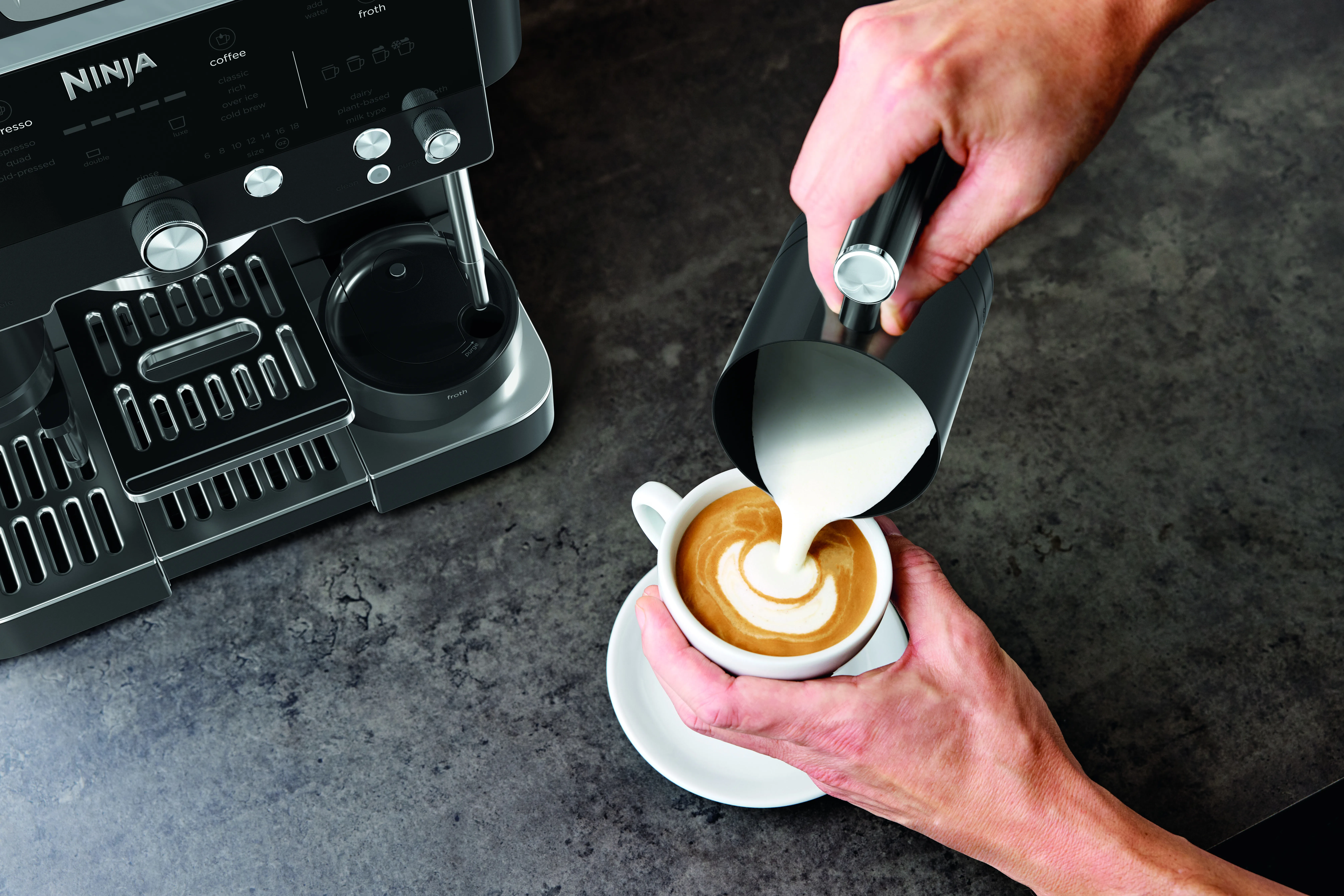 Ninja Luxe Caf&eacute; Premier ES601EUBK manuell espressomaskin, svart, rostfritt st&aring;l