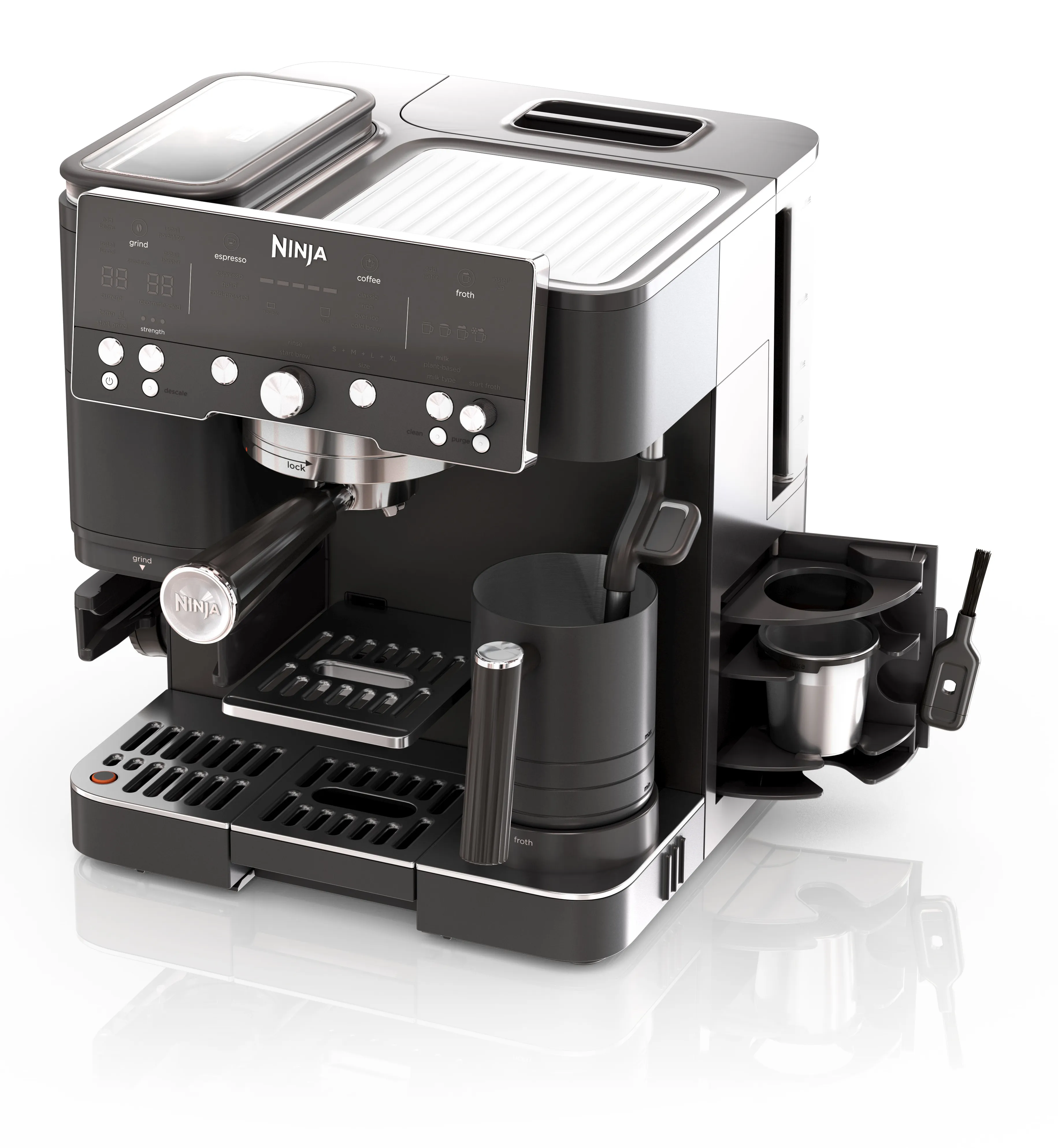 Ninja Luxe Caf&eacute; Premier ES601EUBK manuell espressomaskin, svart, rostfritt st&aring;l