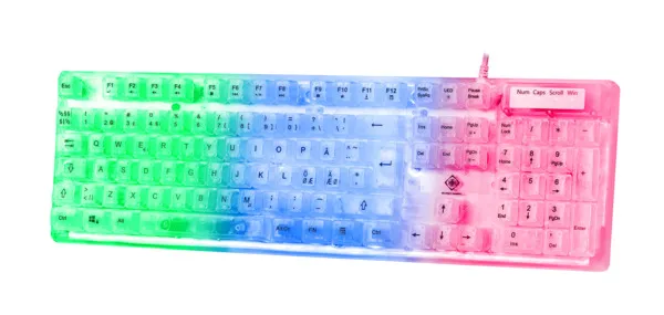 Deltaco DK250 Rainbow-LED, Membrane - gaming keyboard, transparent