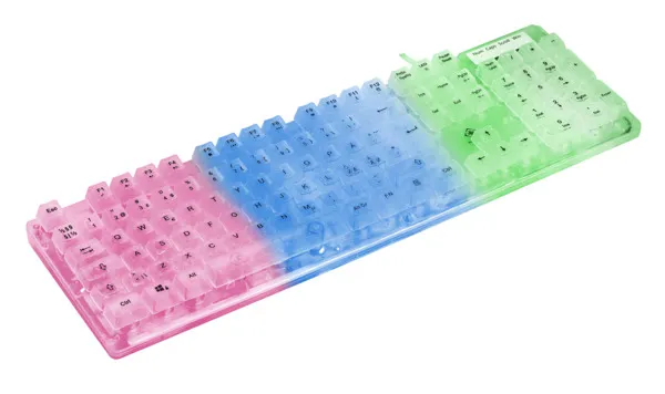 Deltaco DK250 Rainbow-LED, Membrane - gaming keyboard, transparent