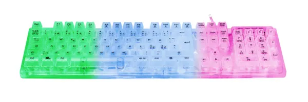 Deltaco DK250 Rainbow-LED, Membrane - gaming keyboard, transparent