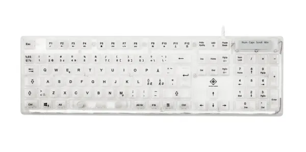 Deltaco DK250 Rainbow-LED, Membrane - speltangentbord, transparent