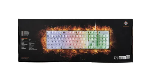Deltaco DK250 Rainbow-LED, Membrane - speltangentbord, transparent