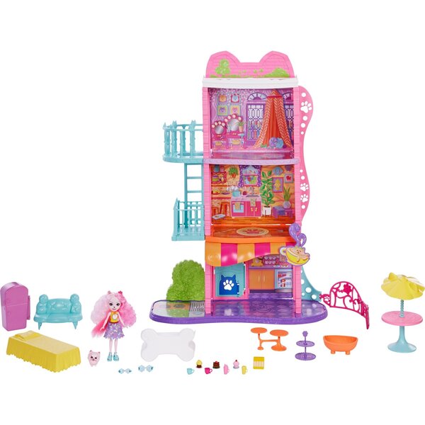 Mattel Enchantimals Townhouse &amp; Cafe Playset, Doll