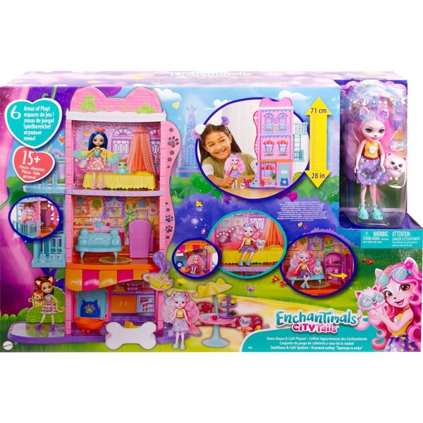 Mattel Enchantimals Townhouse &amp; Cafe Playset, Doll