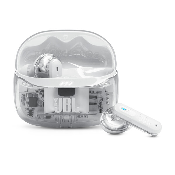 JBL Tune Beam 2 - wireless earbuds, ghost white