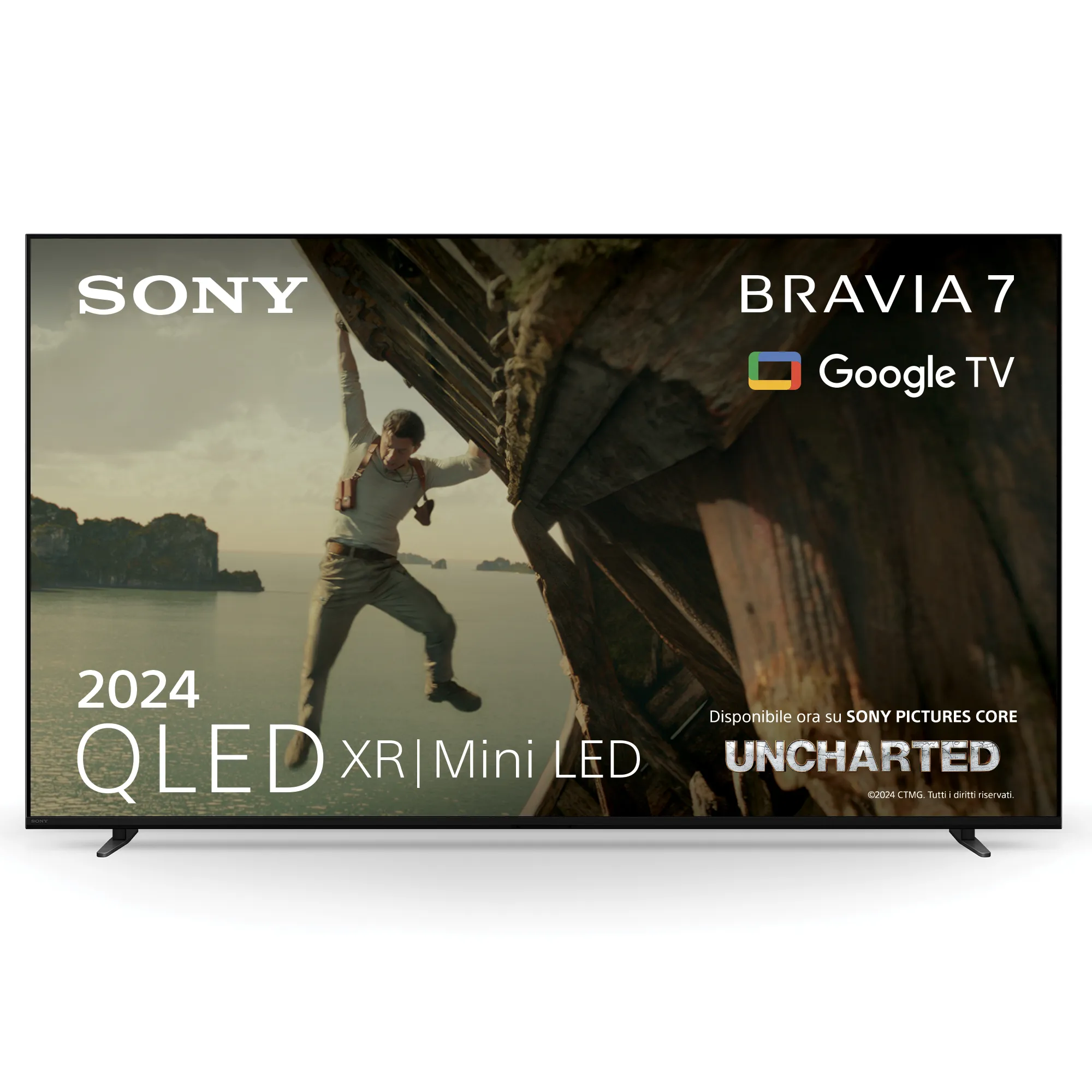 Sony Bravia 7 K-75XR70 75" 4K Mini LED Google TV, 120 Hz, HDR10, Dolby Vision, HLG