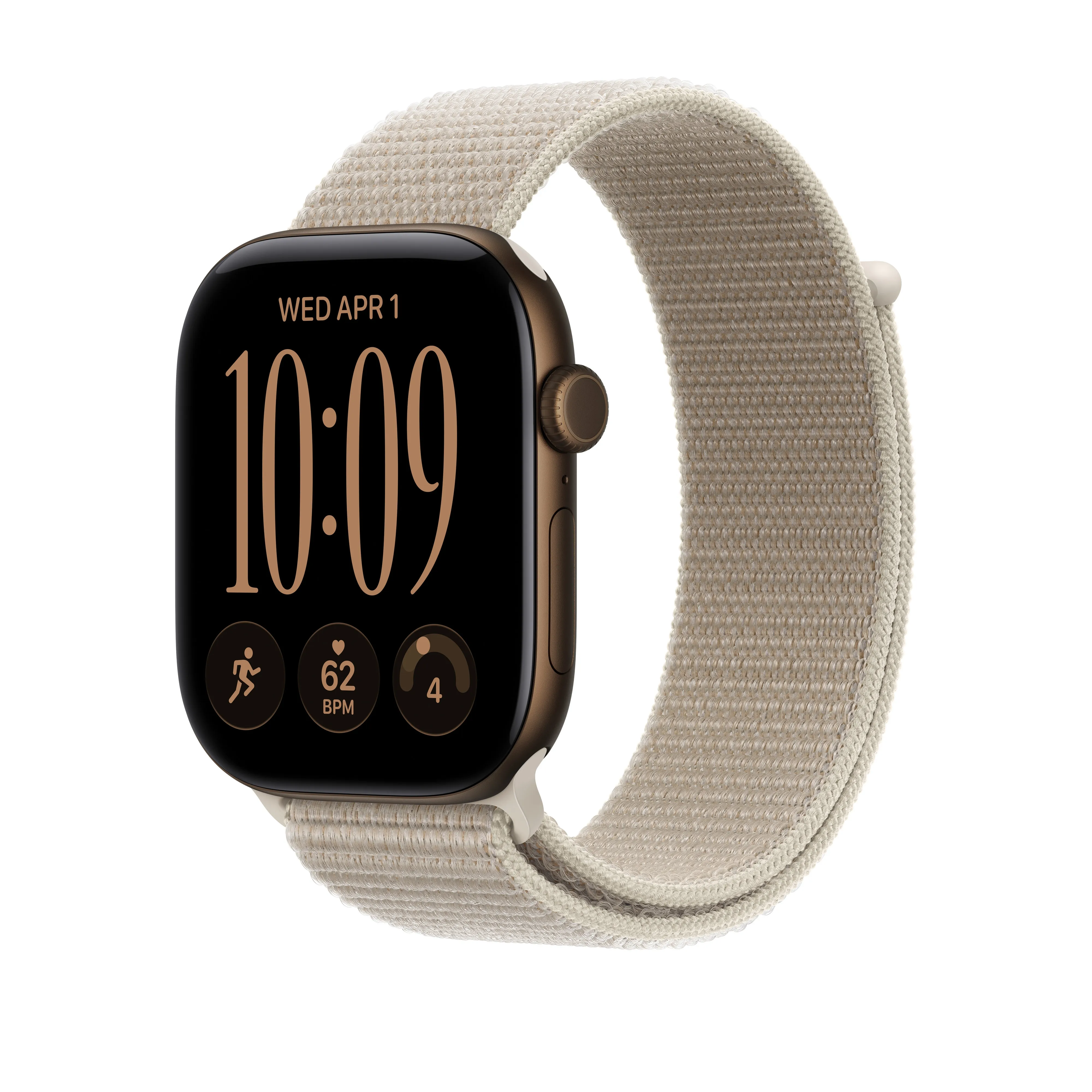 Apple Watch 46 mm -Sport Loop -ranneke, kalkkikiven v&auml;rinen