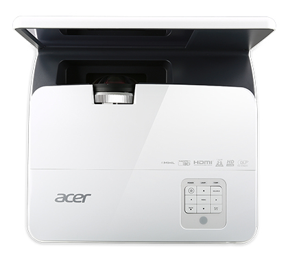 ACER U5220 DLP short throw Projector 3000ANSI Lumen 3D ready XGA 1024x768 13000:1 2xHDMI 2xD-Sub Cinch-Video hidden port HDMI/MHL