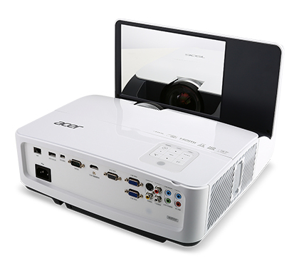 ACER U5220 DLP short throw Projector 3000ANSI Lumen 3D ready XGA 1024x768 13000:1 2xHDMI 2xD-Sub Cinch-Video hidden port HDMI/MHL