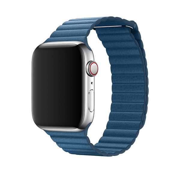 Apple Watch 44mm Cape Cod Blue Leather Loop - Medium