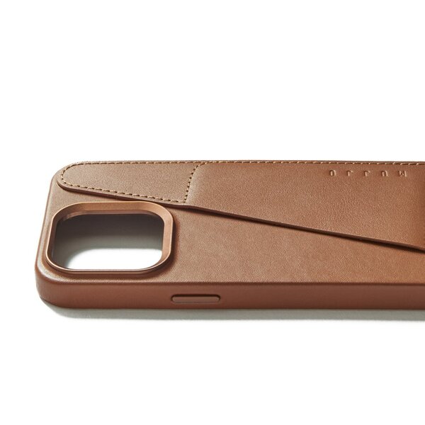 Mujjo Full Leather Wallet, iPhone 15 Pro Max -lompakkokotelo, Ruskea