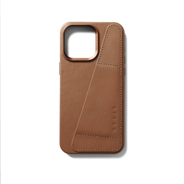 Mujjo Full Leather Wallet, iPhone 15 Pro Max -lompakkokotelo, Ruskea