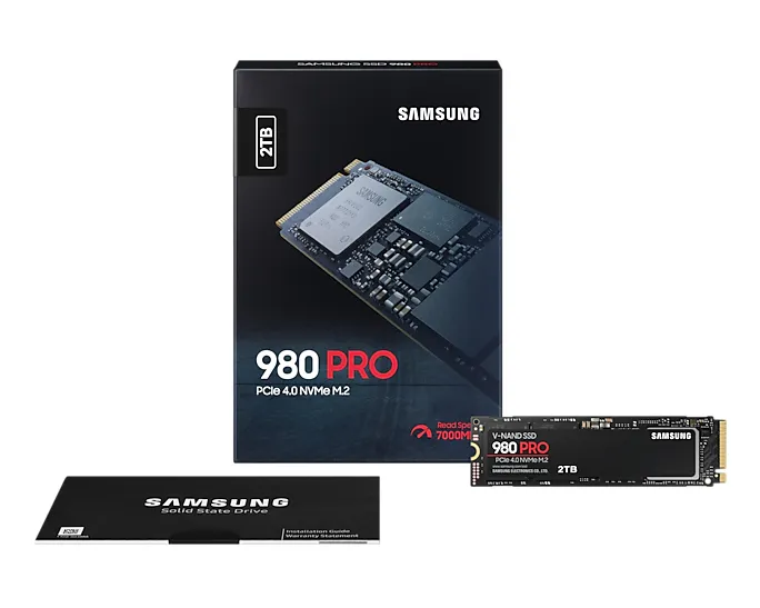 Samsung 980 PRO 2 Tt, PCIe 4.0, M.2 -SSD-levy