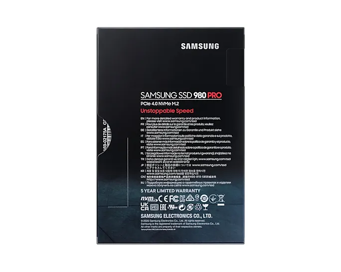 Samsung 980 PRO 2 Tt, PCIe 4.0, M.2 -SSD-levy