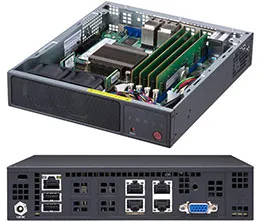 Supermicro SuperServer E200-9A - Palvelin - Mini-1U - 1-tie - 1 x Atom C3558 - RAM 0 GB - ei kiintolevy&auml; - AST2400 - GigE - ei KJ - monitori: ei ole