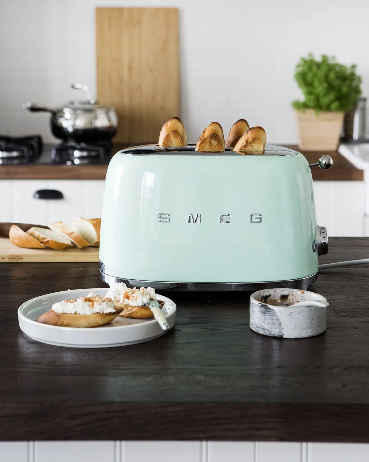 Smeg TSF01PGEU - br&ouml;drost, 2 br&ouml;dskivor, Mint/Gr&ouml;n