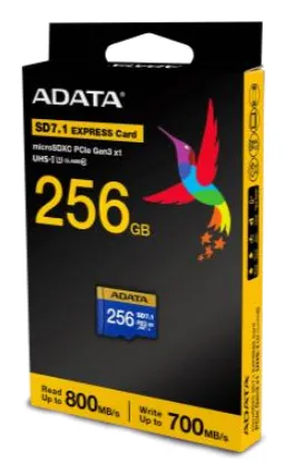 A-DATA 256 GB MicroSDXC UHS-II U3 V30 kort, bl&aring;, gul