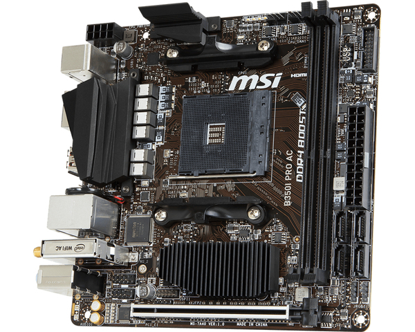 MSI B350I Pro AC, mini-ITX moderkort