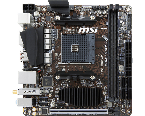 MSI B350I Pro AC, mini-ITX moderkort