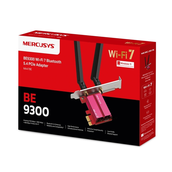 Mercusys MA47BE BE9300 Wi-Fi 7 Bluetooth 5.4 - PCI Express-n&auml;tverksadapter