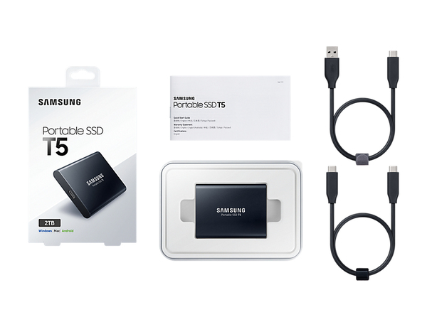 Samsung T5 2 Tt -ulkoinen SSD, Musta
