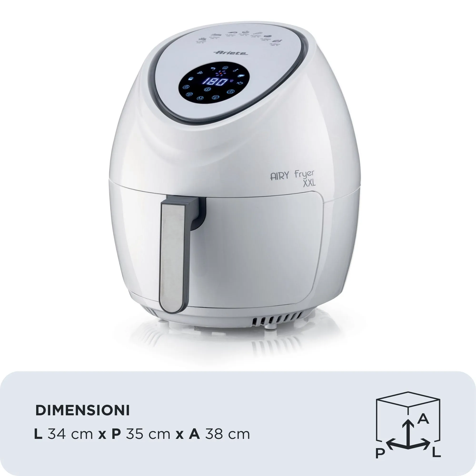 Ariete 4618/03 Airy Fryer XXL, 7L, 2.5 kg, 1800W, air fryer, White