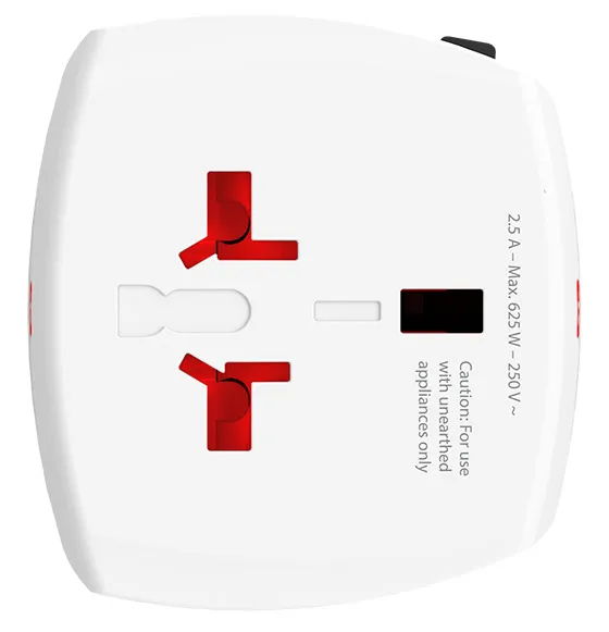 SKROSS MUV Micro - 2-polig v&auml;rldsreseadapter, vit