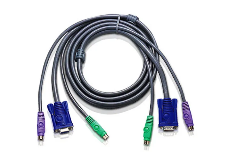 ATEN, KVM-kablage, 2xPS/2 ha-ha och 1xHD15 ha-ho, 5m