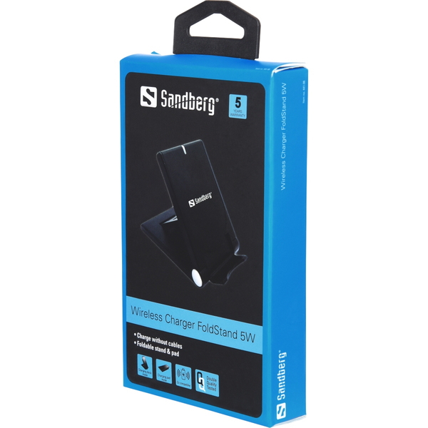 Wireless Qi Charger FoldStand 5W, Black