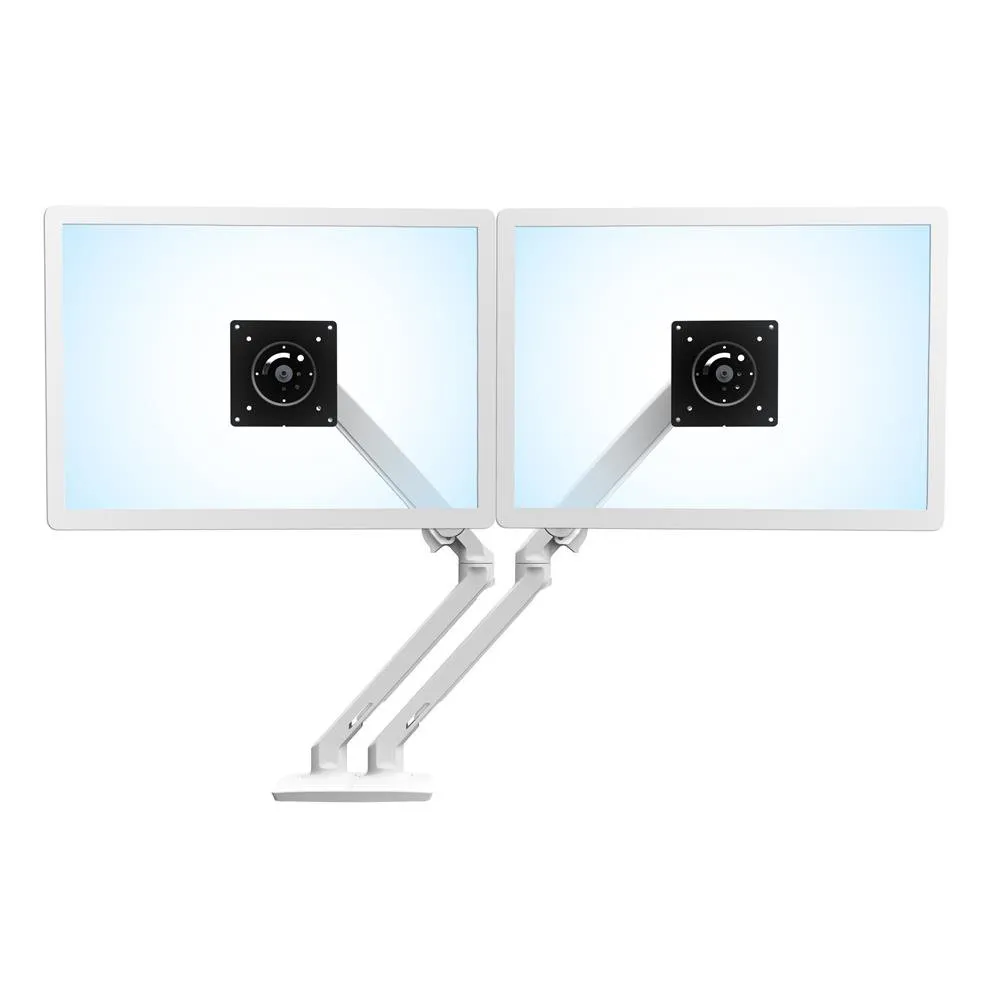 ERGOTRON MXV desk dual Monitor Arm white 61cm 24inch Displays to 18kg load lifting 33cm tend swivel turn VESA 75x75 100x10