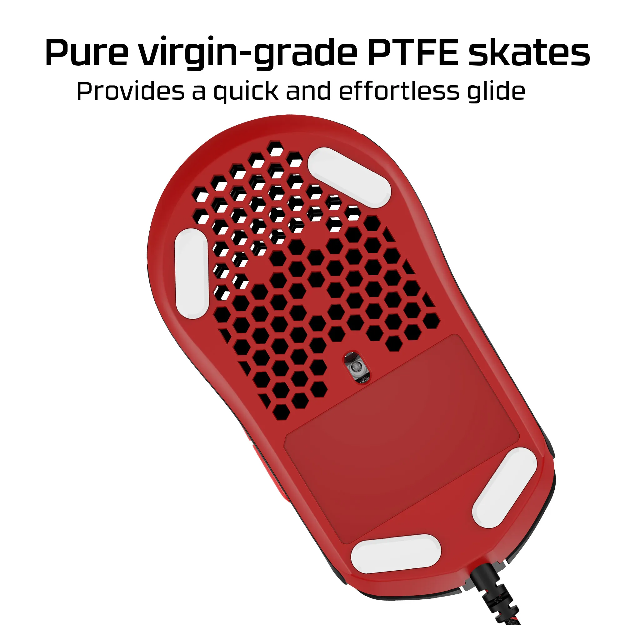 HyperX Pulsefire Haste tr&aring;dbunden gamingmus, svart/r&ouml;d