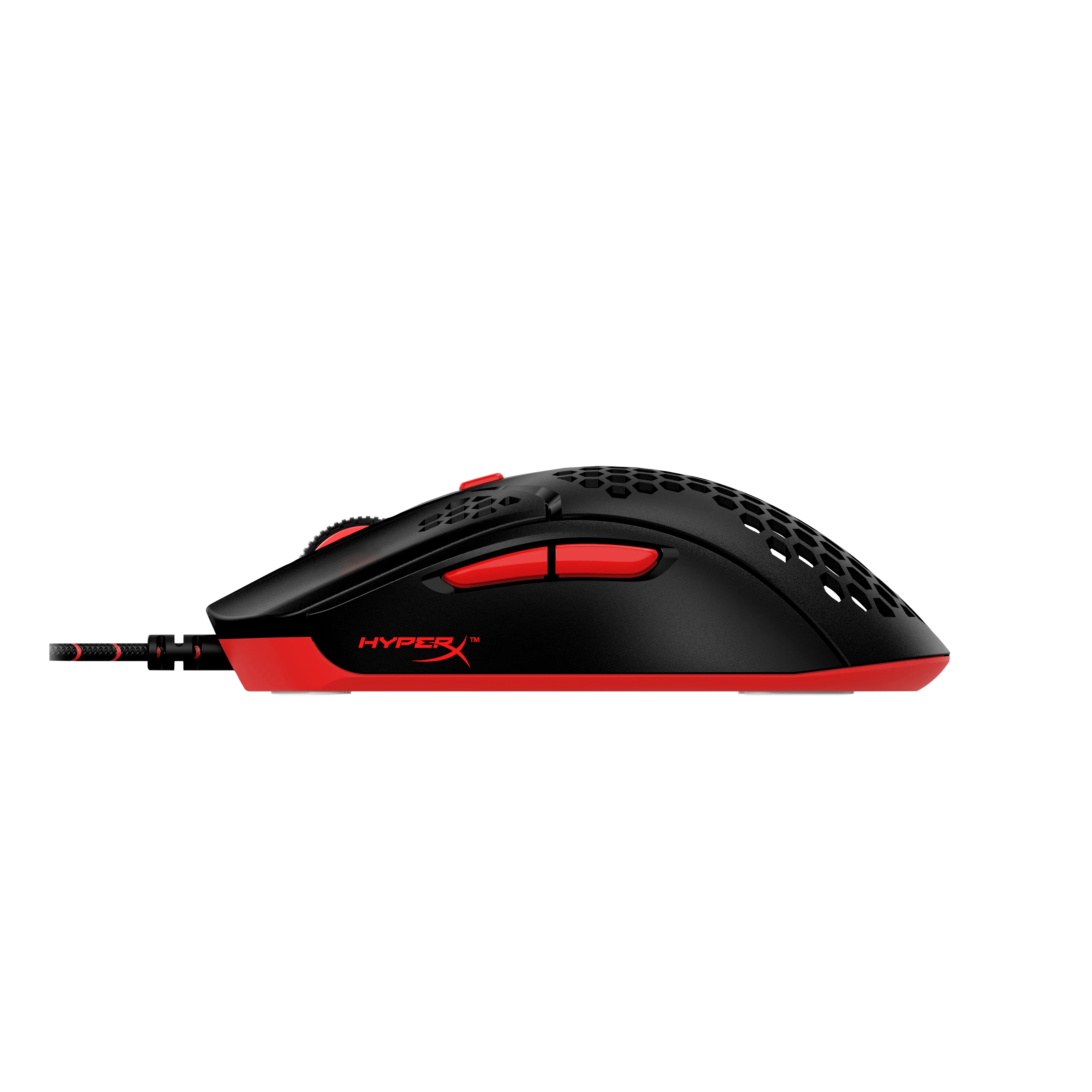 HyperX Pulsefire Haste tr&aring;dbunden gamingmus, svart/r&ouml;d