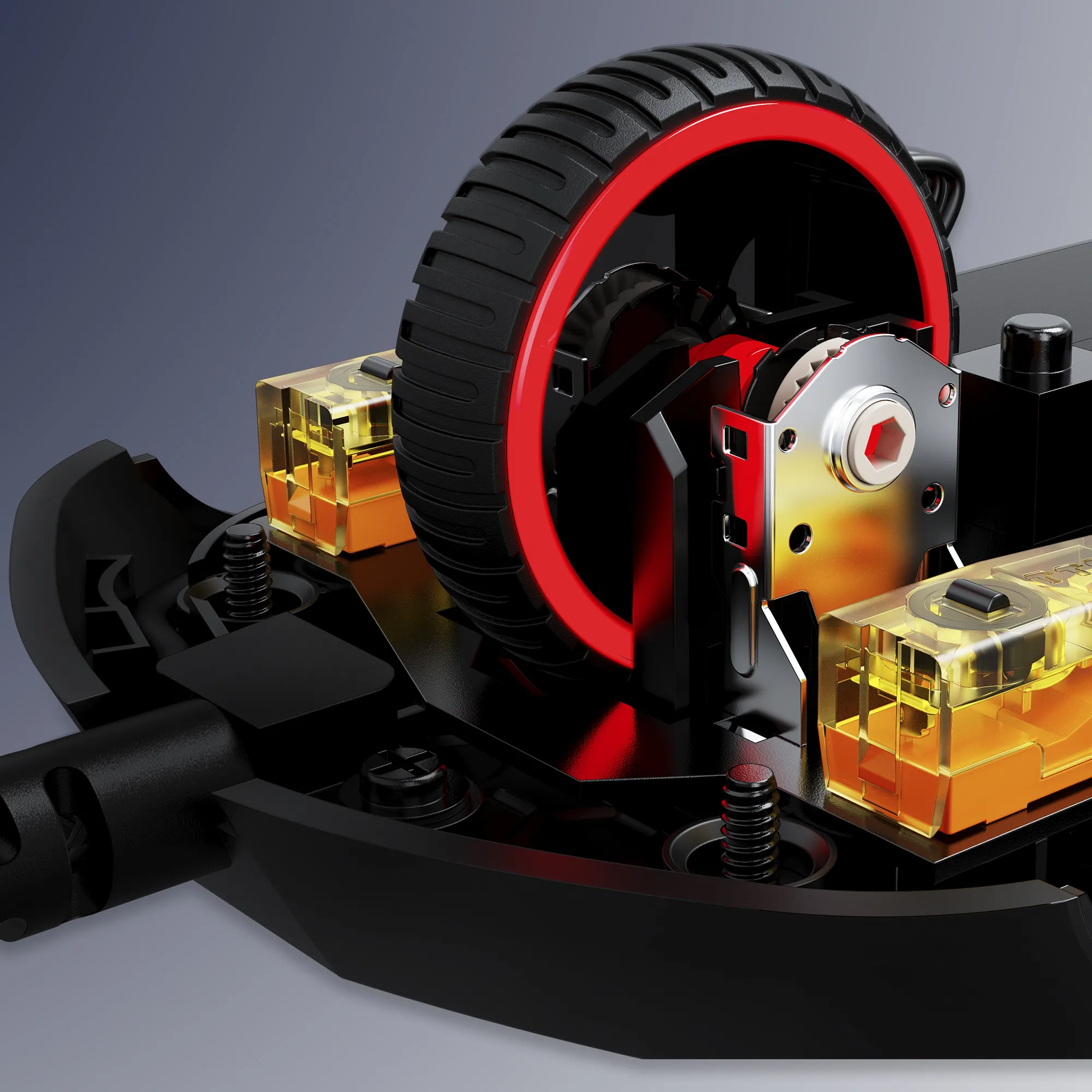 HyperX Pulsefire Haste tr&aring;dbunden gamingmus, svart/r&ouml;d