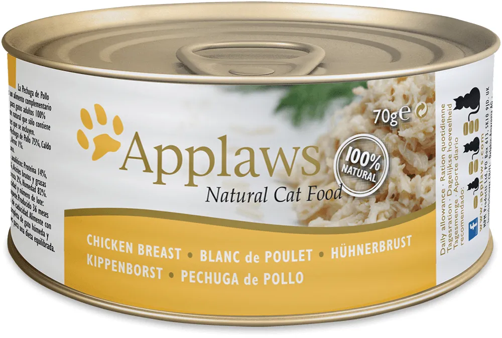 Applaws Chicken Breast in Broth, Wet food for cats, Adult, 70g