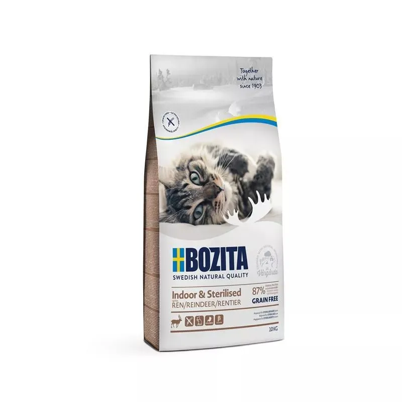 Bozita Indoor & Sterilised Grain Free Reindeer, Dry food for cats, Adult, 10kg