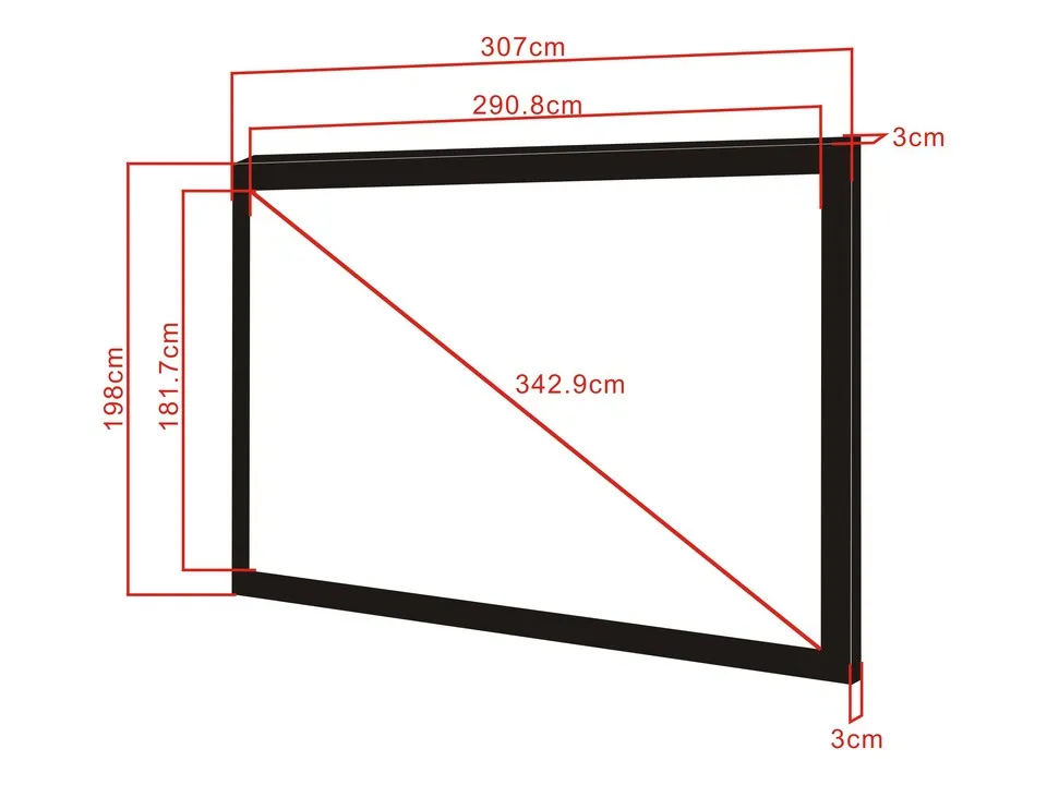 Multibrackets M Framed Projection Screen Deluxe - Heijastusnäyttö - 135 tuuma (343 cm) - 16:10 - Matte White
