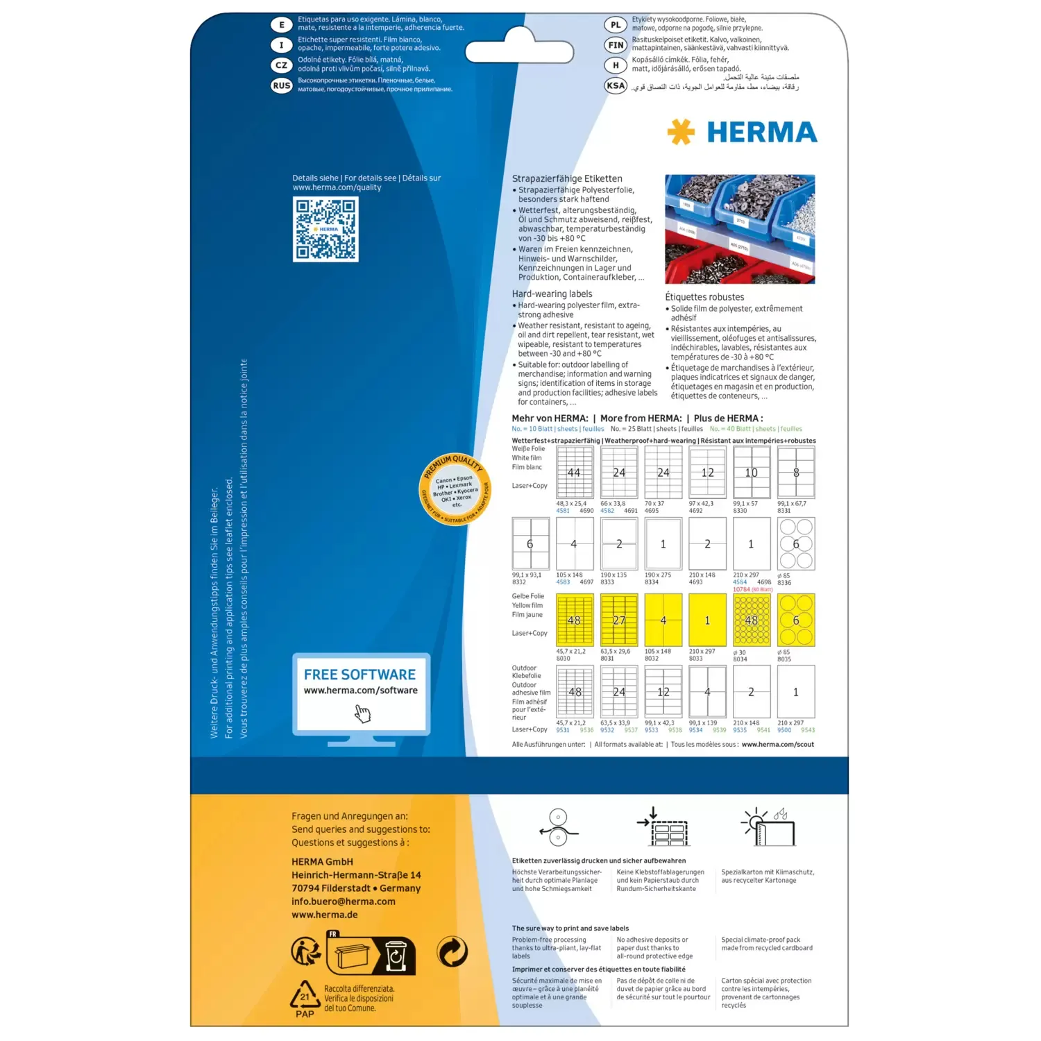 Herma label film extra strong 210x297 matt (25)