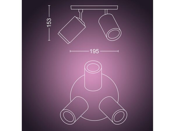 PHILIPS HUE FUGATO PLATE/SPIRAL WHITE 3X5.7W 240V